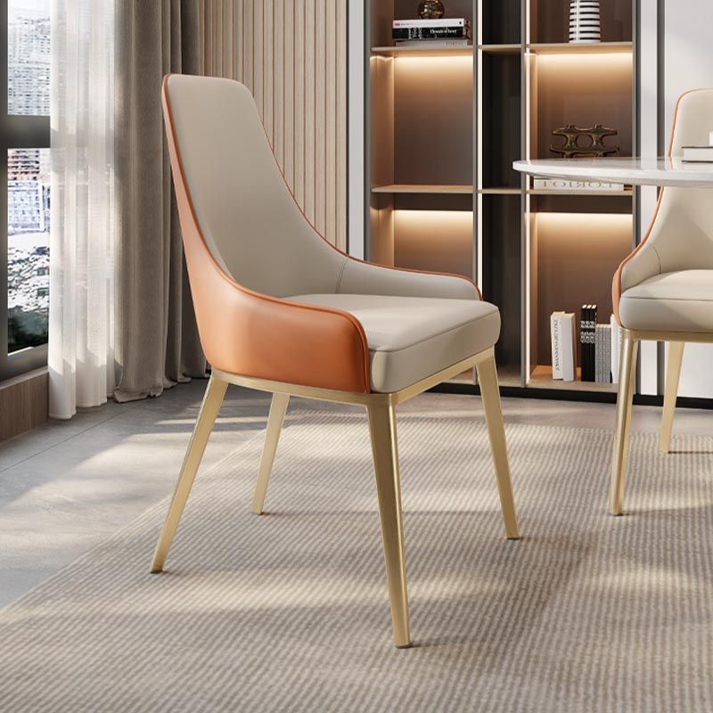 Silla de cuero de imitación tapizada silla de comedor contemporánea