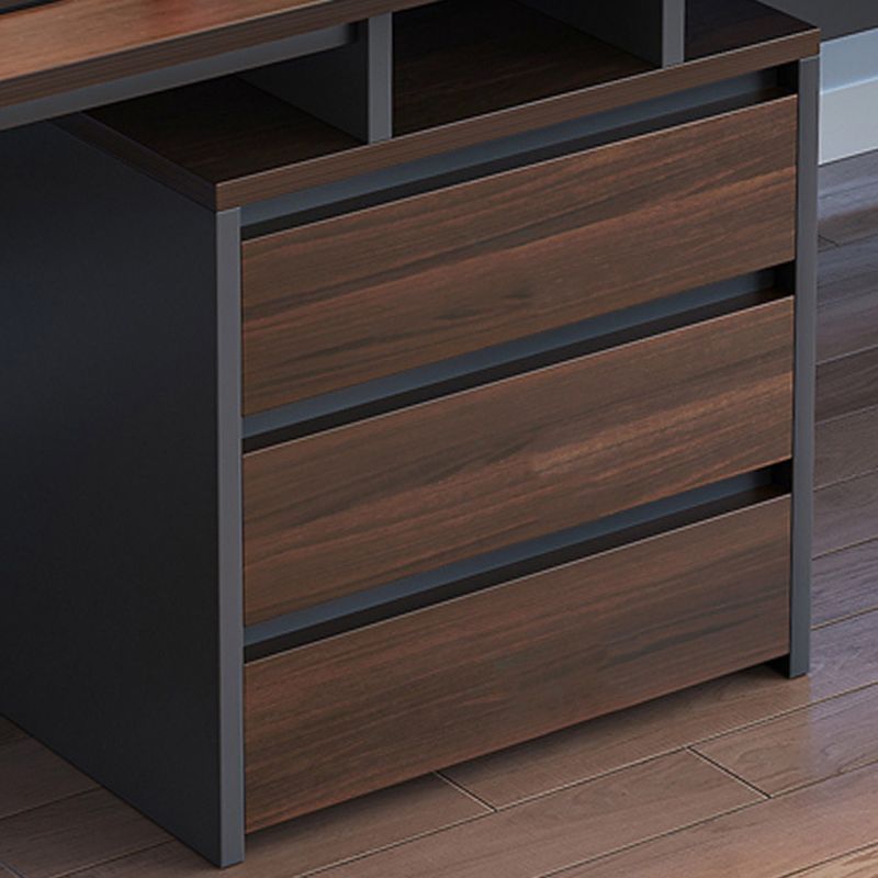 Scrivania per ufficio in legno in stile moderno a forma rettangolare scrivania con 2 gambe per casa