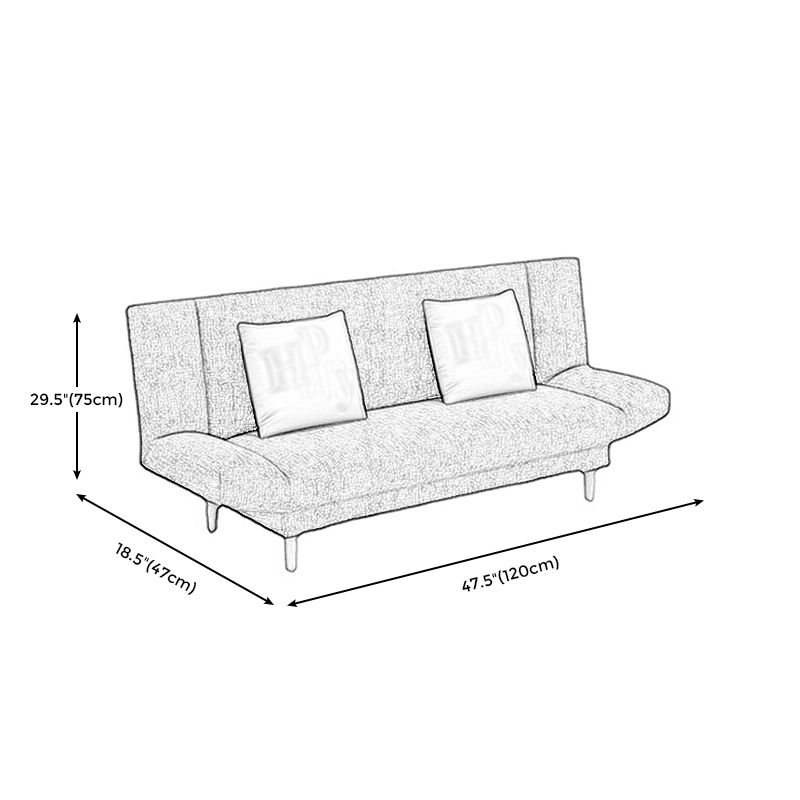 Linen Armless Sleeper with 2 Pillows Back for Apartment 29.53" Clearhalo 'furn' 'furn_sofas' 'Furniture' 'Living Room Furniture' 'Sofa' 'sofas' 1200x1200_674927f9-02cb-47dc-9234-60c36f75043c