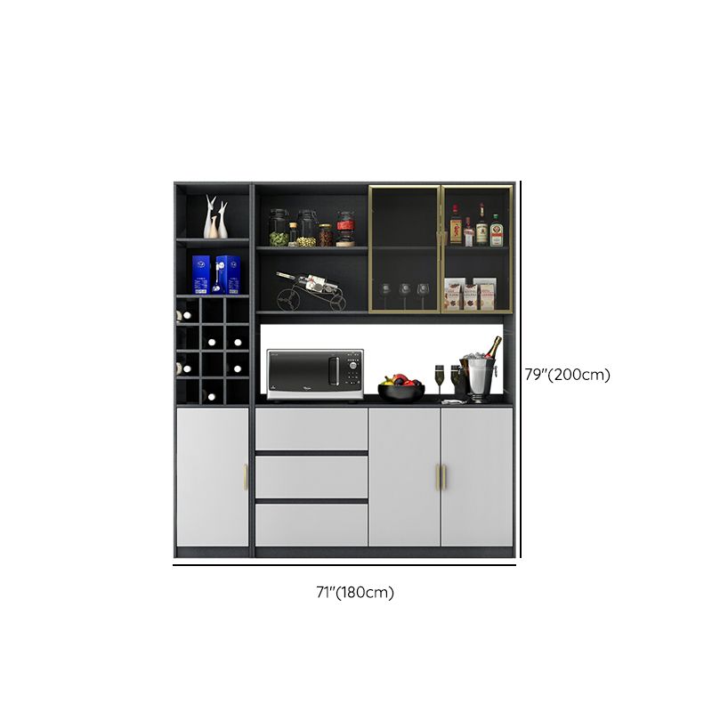 Modern Freestanding Manufactured Wood Wine Bottle Rack with Shelf Clearhalo 'furn' 'furn_wine_racks' 'Furniture' 'Kitchen & Dining Furniture' 'Wine Racks' 'wine_racks' 1200x1200_67496cd3-fba9-484d-b835-7a4f138d57f9