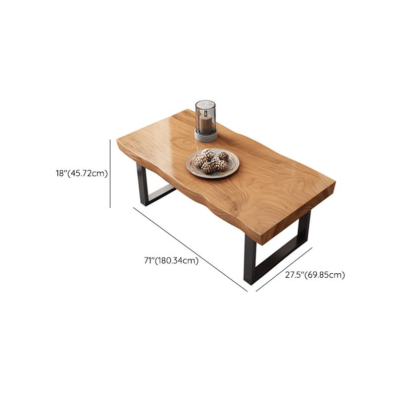Table basse contemporaine en traîneau Table de cocktail basse rectangulaire en bois massif
