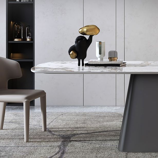 Metal Traditional Luxury Table Rectangle Sintered Stone Dining Table with Pedestal Base Clearhalo ' dining_table' 'Dining Tables & Seating' 'Dining Tables' 'furn' 'furn_dining_table' 'Furniture' 'furniture_dining_table' 'Kitchen & Dining Furniture' 'kitchen&dining_furn' 'kitchen' 'kitchen_dining_table' 1200x1200_674b1a8e-cbd2-46d8-bb21-d6373cda687b