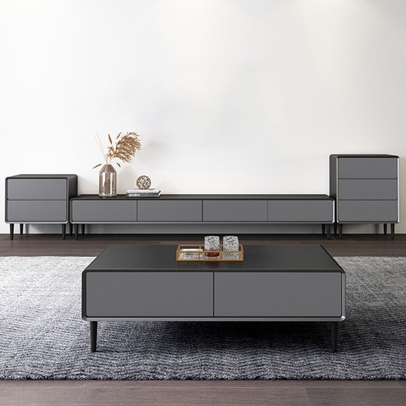 Industriële rechthoek tv -standaard thuis tv -kast met gespreid benen