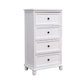 13.77" Wide White Accent Chest with Drawers Rectangle  Wood Chest Contemporary