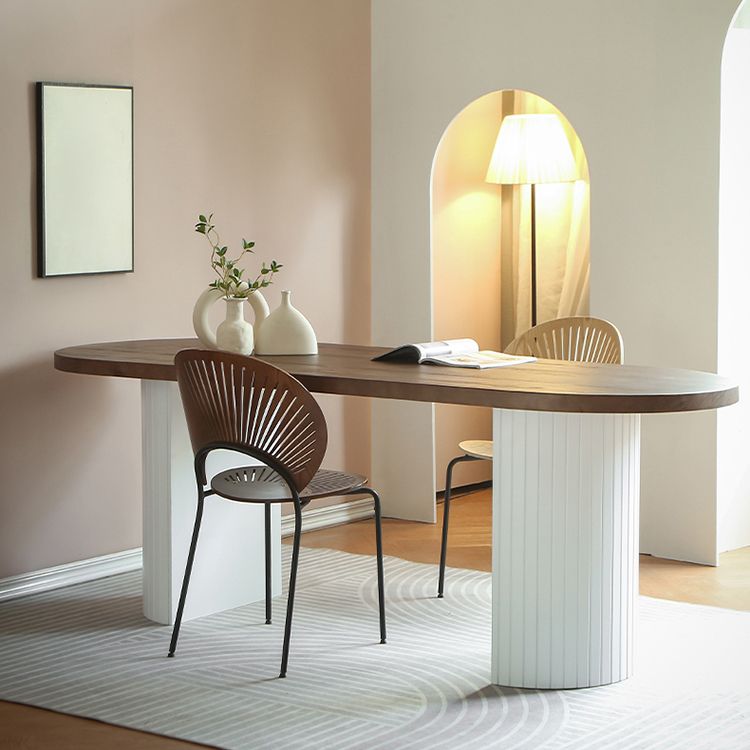 Modern Dining Oval Table Dining Wooden Table for Restaurant with Wood Legs Clearhalo 'Dining Tables & Seating' 'Dining Tables' 'dining_table' 'furn' 'furn_dining_table' 'Furniture' 'furniture_dining_table' 'Kitchen & Dining Furniture' 1200x1200_674c4f60-992c-4a86-8d22-d55acc5507ea