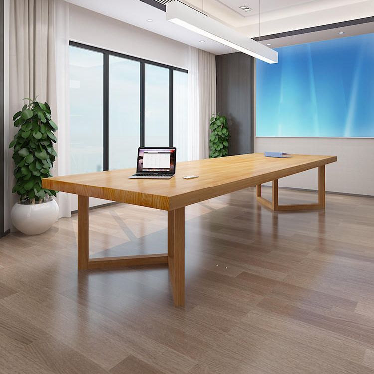 Office tavolo rettangolare in legno massiccio