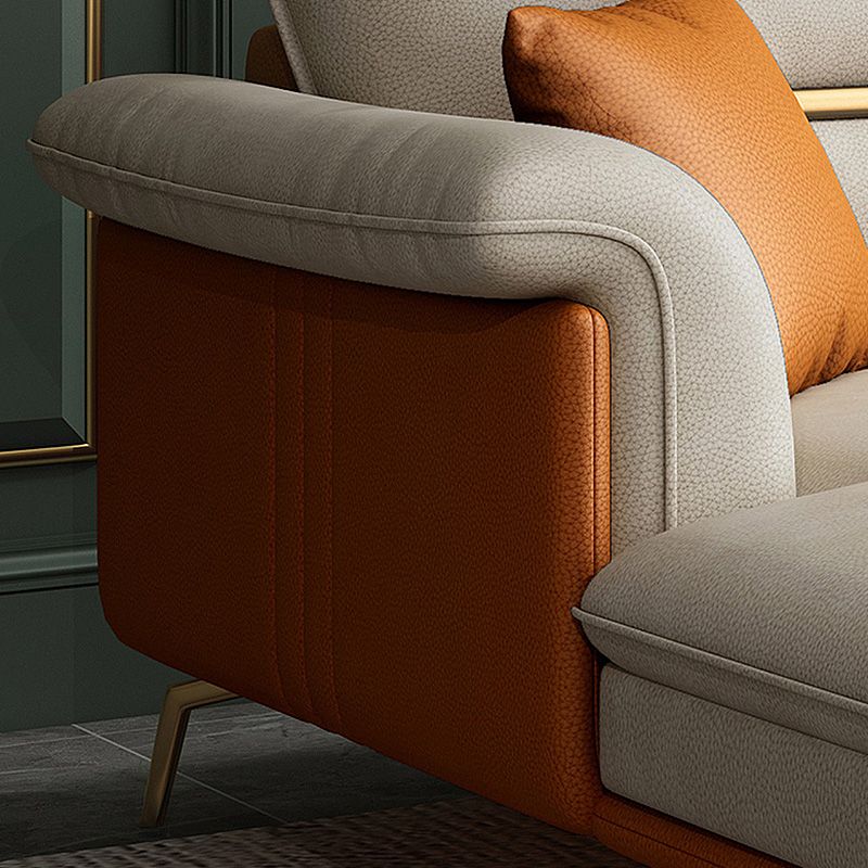 Faux leather Removable Cushions Pillow Top Arm Sofa and Sectional with Slipcovere Clearhalo 'furn' 'furn_sectionals' 'Furniture' 'furniture_sectionals' 'kitchen' 'kitchen_sectionals' 'Living Room Furniture' 'Sectionals' 1200x1200_674e534d-fdb3-496c-bf31-5411b90667de