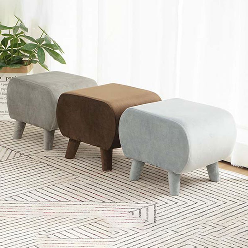 Stylish Indoor Velvet Ottoman Solid Color Stain Resistant Footstool Ottoman Clearhalo 'furn' 'furn_ottomans_poufs' 'Furniture' 'Living Room Furniture' 'Ottomans & Poufs' 'ottomans_poufs' 1200x1200_674ff529-1238-4740-8605-5a9f5cc1f74e