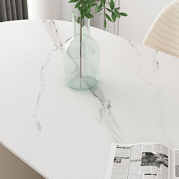 Modern Sintered Stone Dining Table Oval Dinner Room Kitchen Table Clearhalo 'Dining Tables & Seating' 'Dining Tables' 'dining_table' 'furn' 'furn_dining_table' 'Furniture' 'furniture_dining_table' 'Kitchen & Dining Furniture' 'kitchen' 'kitchen_dining_table' 1200x1200_6750b75a-7882-437b-9c34-5cf68e8fe0f1
