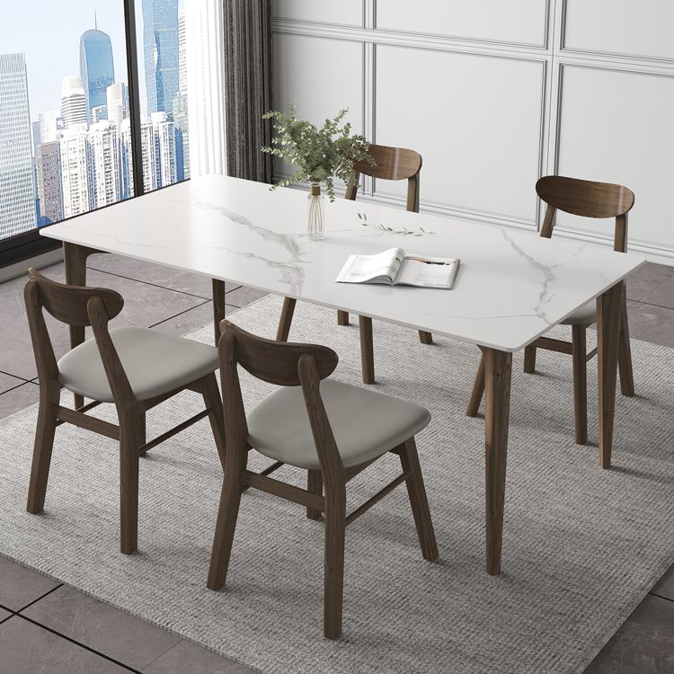 Modern 1/4/5/7 Pieces Furniture Stone Rectangle Dining Table Set in White Clearhalo 'Dining Room Sets' 'Dining Tables & Seating' 'dining_room_set' 'furn' 'furn_dining_room_set' 'Furniture' 'Kitchen & Dining Furniture' 1200x1200_67510eec-6cfe-4c32-a6f5-e2e36ec81f20