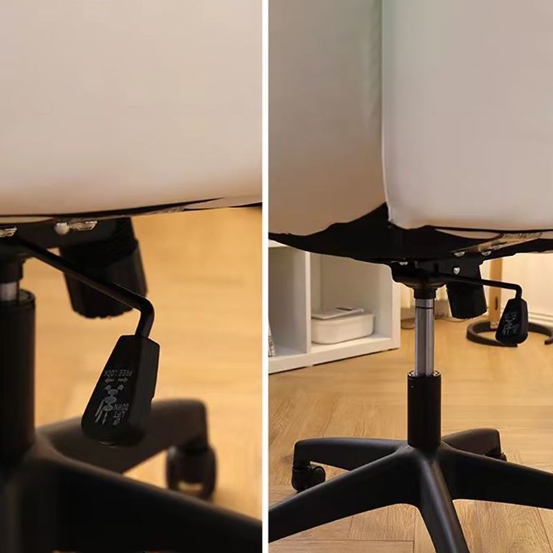 Moderne bureaustoel Zwart Nylon Frame Swivel Computer Desk stoel met gewatteerde armen