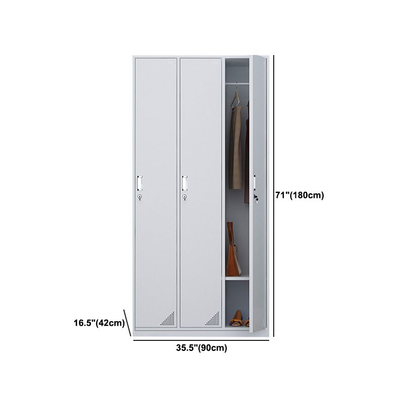 Modern & Contemporary Cabinet for Bathroom Grey Metal Storage Cabinet Clearhalo 'Armoires & Wardrobes' 'armoires_wardrobes' 'Bedroom Furniture' 'furn' 'furn_armoires_wardrobes' 'Furniture' 1200x1200_67514f44-3729-4b83-ae4d-00142ece02b5