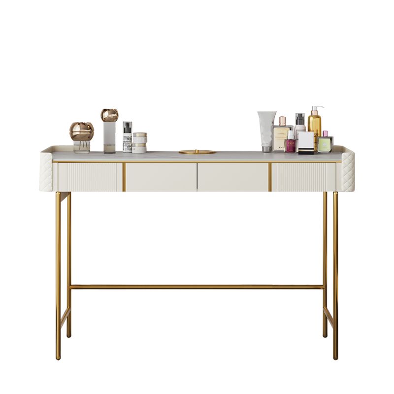 2 Schubladen Eitelkeitssatz mit Stuhl 30,7 "Hochmetall -Schminktisch