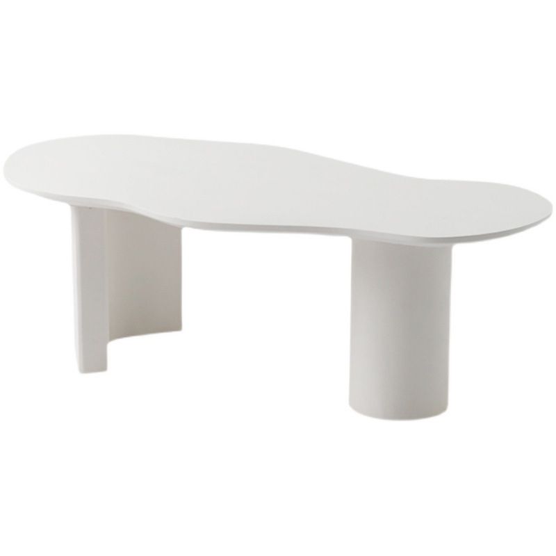 Scandinavian White Cocktail Table with Free Form Top in Solid Wood Clearhalo 'Coffee & Accent Tables' 'Coffee Tables' 'coffee_tables' 'furn' 'furn_coffee_tables' 'Furniture' 'Living Room Furniture' 1200x1200_67524ee3-0d1d-44fd-a74d-588d88d86029
