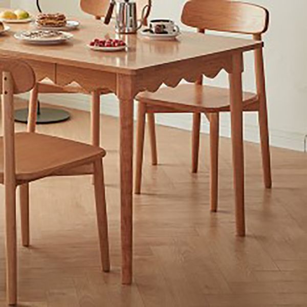 Mesa de comedor rectangular de madera maciza Mesa de comedor Mid-Century de 4 patas