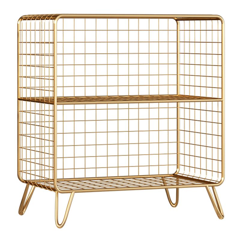 11.81" W Glam Antique Finish Shelf Bookcase Metal Book Shelf with Rectangular Shelves Clearhalo 'Bookcases' 'furn' 'furn_bookcases' 'Furniture' 'Office Furniture' 1200x1200_67535e9b-19aa-48ee-97da-0fc4df9b2322