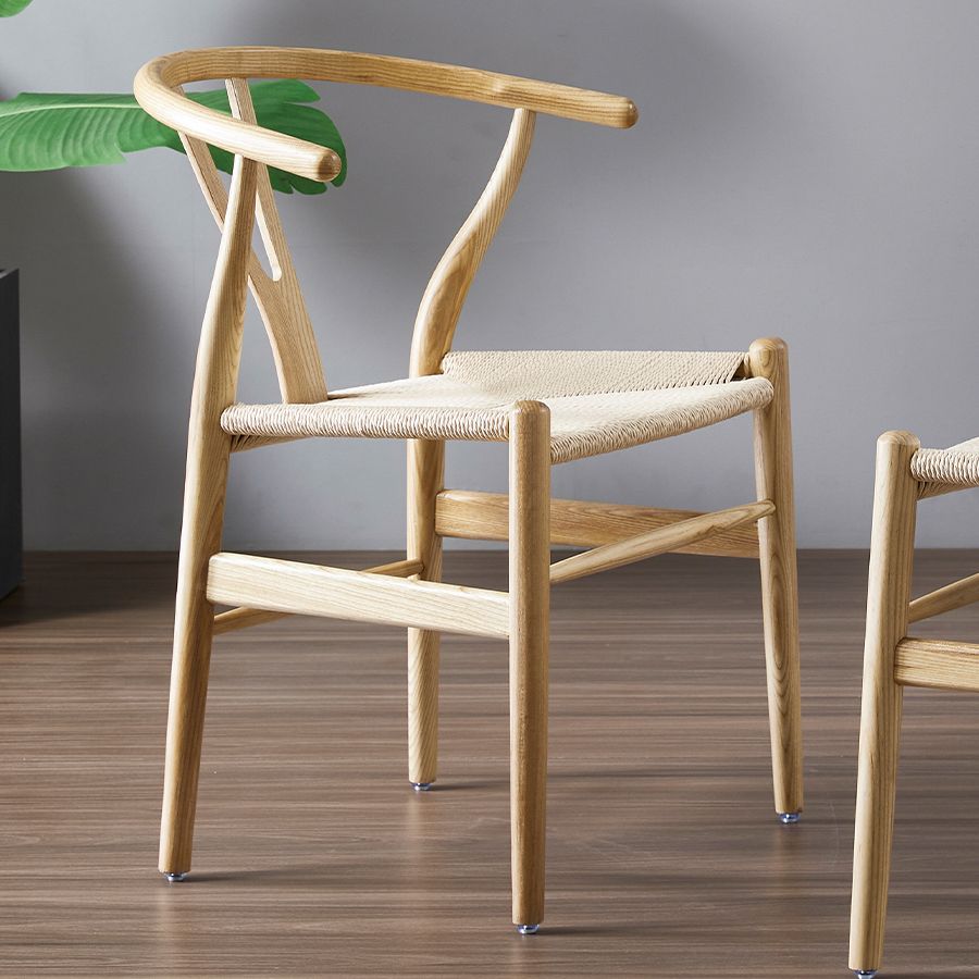 Traditional Style Ash Wood Chair Fork Bone Back Side Dining Room Chair Clearhalo ' kitchen&dining_furn' 'Dining Chairs' 'Dining Tables & Seating' 'dining_chair' 'furn' 'furn_dining_chair' 'Furniture' 'furniture_dining_chair' 'Kitchen & Dining Furniture' 'kitchen' 1200x1200_67545a0f-6422-4875-8c99-0657428aad78