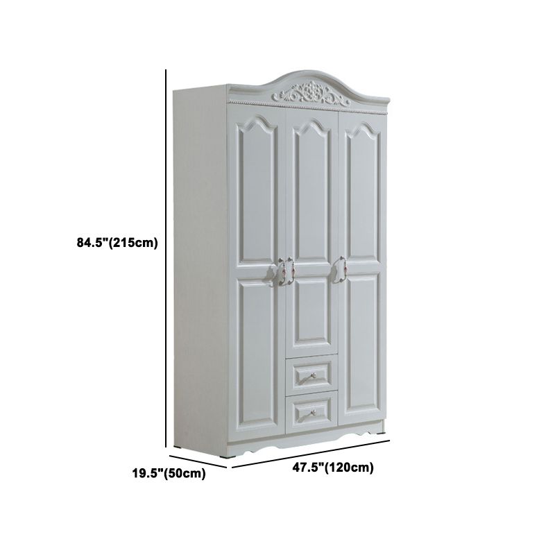 Bedroom Hinged Door Storage Cabinet Manufactured Wood Victorian Cabinet with Drawers