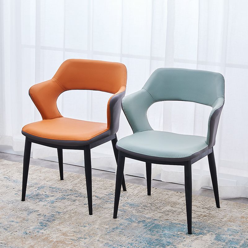 Dining Room Leather Dining Chair Contemporary Open Back Dining Arm Chair Clearhalo ' kitchen&dining_furn' 'Dining Chairs' 'Dining Tables & Seating' 'dining_chair' 'furn' 'furn_dining_chair' 'Furniture' 'furniture_dining_chair' 'Kitchen & Dining Furniture' 'kitchen' 1200x1200_6754de9e-077b-4a66-bb1b-19ee77df9663