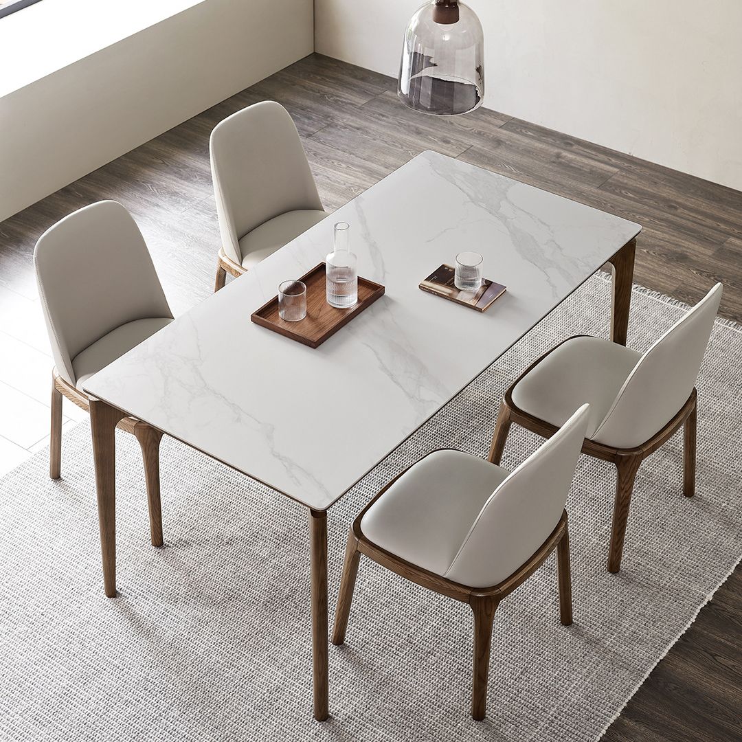 Modern Sintered Stone Top Dining Set Rectangle 1/2/4/5 Pieces Dining Room Table Set Clearhalo 'Dining Room Sets' 'Dining Tables & Seating' 'dining_room_set' 'furn' 'furn_dining_room_set' 'Furniture' 'furniture_dining_room_set' 'Kitchen & Dining Furniture' 1200x1200_675580fe-c0ee-491c-a428-d434fb14a91f