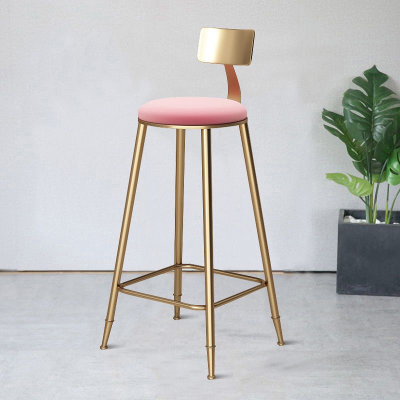 Glam Living Room Round Stool Matte Finish PU Leather Barstool Clearhalo 'Bar Furniture' 'Bar Stools' 'bar_stools' 'furn' 'furn_bar_stools' 'Furniture' 'furniture_bar_stools' 'Kitchen & Dining Furniture' 1200x1200_67559a38-34e9-4b97-a019-cf3bd163a875