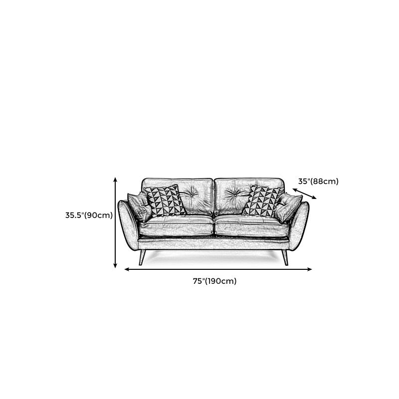 Wood Legs Modern Flared Arm Sofa Leather Standard Tufted Sofa Clearhalo 'furn' 'furn_sofas' 'Furniture' 'furniture_sofas' 'kitchen' 'kitchen_sofas' 'Living Room Furniture' 'Sofa' 'sofas' 1200x1200_6756b88f-fdc0-47a8-a2f4-af95f9891f42