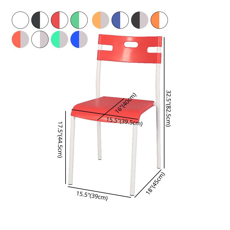 Minimalist Style Plastic Dining Armless Chair Stackable Open Back Dining Side Chair Clearhalo ' kitchen&dining_furn' 'Dining Chairs' 'Dining Tables & Seating' 'dining_chair' 'furn' 'furn_dining_chair' 'Furniture' 'furniture_dining_chair' 'Kitchen & Dining Furniture' 'kitchen' 1200x1200_6757654b-4dee-48b3-b1ba-f2fcd9bf91aa