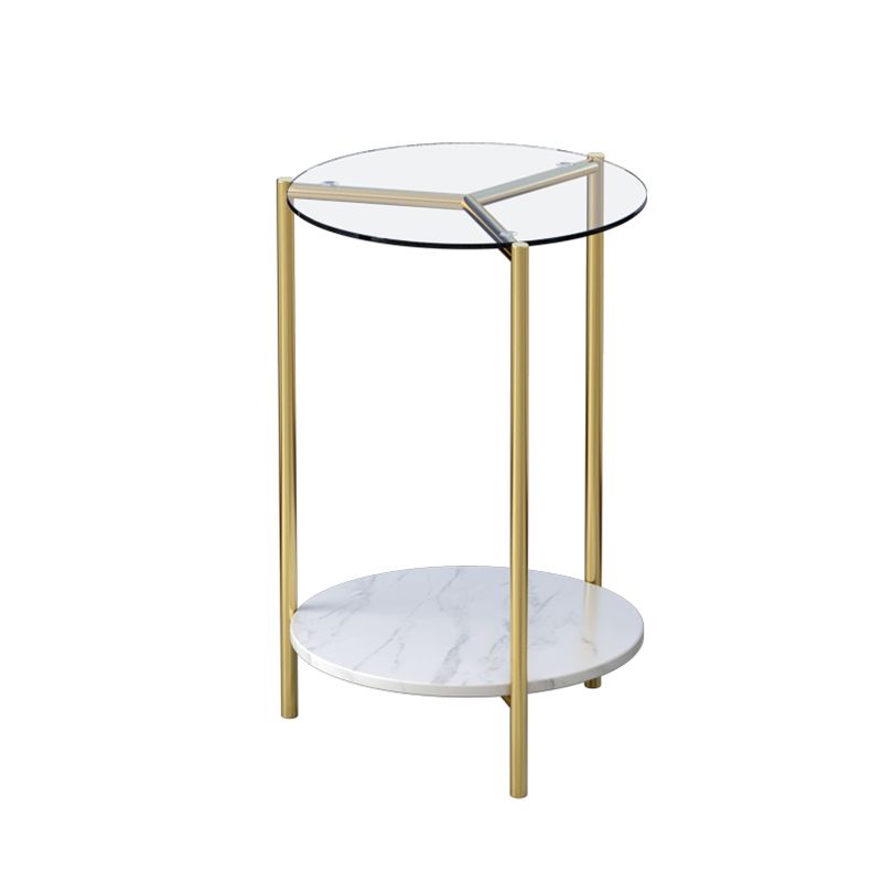 23.62 "Mesa lateral de altura Modernismo Gold Glass Top Table