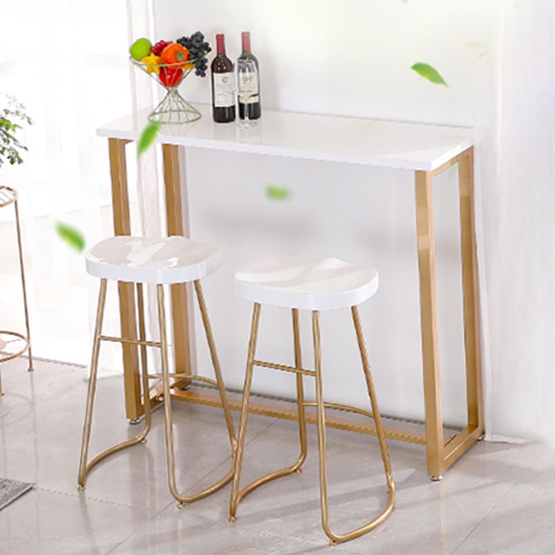 Juego de mesa de bar Glam con caballete, 1/2/3 piezas, altura de mostrador rectangular de madera, color blanco