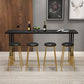 Nordic Style Bar Table Pine Top Pub Table with Black-gold Frame (only table) Clearhalo 'Bar Furniture' 'Bar Tables' 'bar_tables' 'furn' 'furn_bar_tables' 'Furniture' 'furniture_bar_tables' 'Kitchen & Dining Furniture' 'kitchen&dining_furn' 'kitchen' 1200x1200_675d0dac-f976-4fad-8573-e9c72e336e19