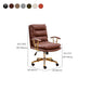 Modern Faux Leather Task Chair Fixed Arms Desk Chair for Office