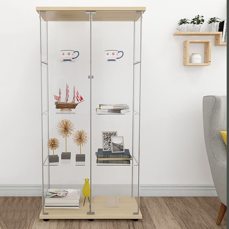 Contemporary Tempered Glass Curio Cabinet Glass Doors Display Cabinet for Bedroom Clearhalo 'Display & China Cabinets' 'display_china_cabinets' 'furn' 'furn_display_china_cabinets' 'Furniture' 'Kitchen & Dining Furniture' 1200x1200_675dce66-71f0-4970-993f-c22e37869602