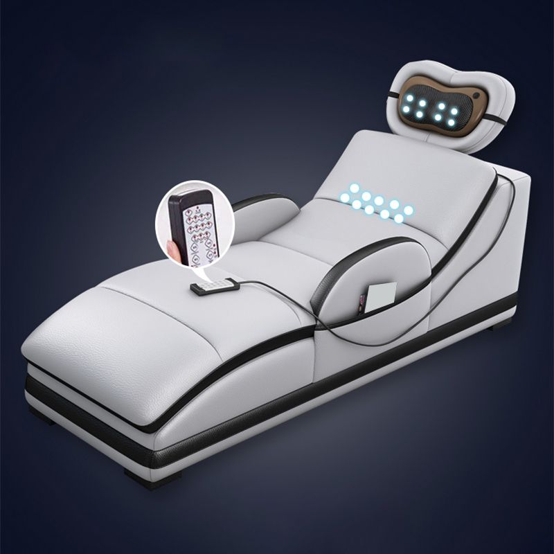 Modern Tufted Power Sectional & Chaise Gray Genuine Leather Sectional Sofa with Storage