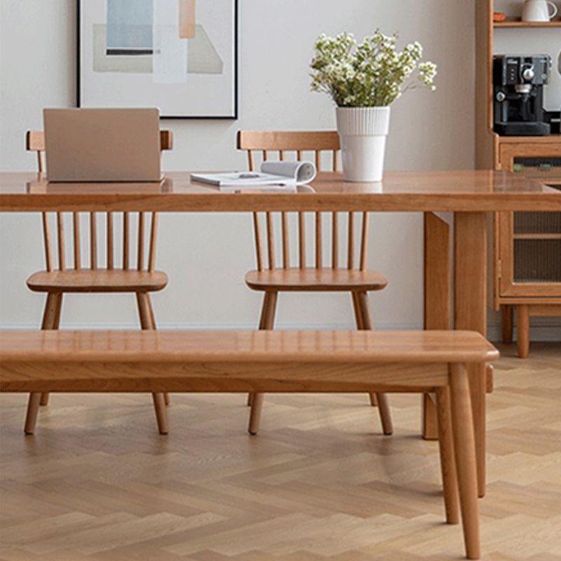 Rechteckiger Esstisch mit Böcken, moderner Holztisch für das Esszimmer