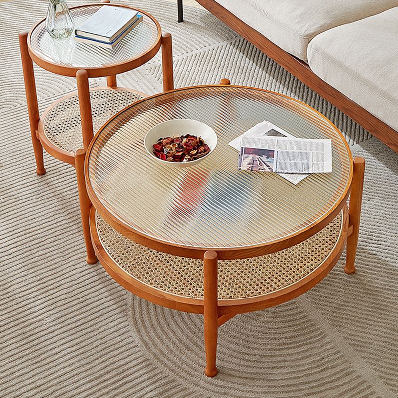Tropical Round Cocktail Table Storage Solid Wood Coffee Table Clearhalo 'Coffee & Accent Tables' 'Coffee Tables' 'coffee_tables' 'furn' 'furn_coffee_tables' 'Furniture' 'Living Room Furniture' 1200x1200_675f29c3-ea2b-406f-80b4-0a27002e3507
