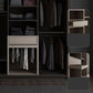 Grey Contemporary Storage Cabinet Faux Wood Cabinet with Sliding Doors