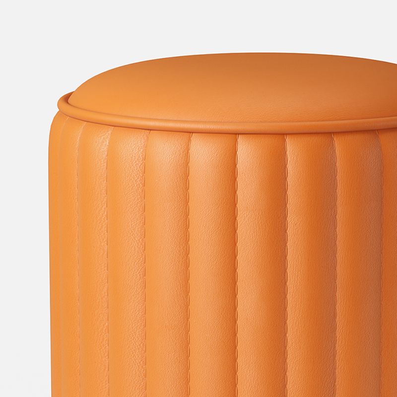 Zeitgenössische einfache osmanische Kunstleder runde Fußschemel -Ottomane