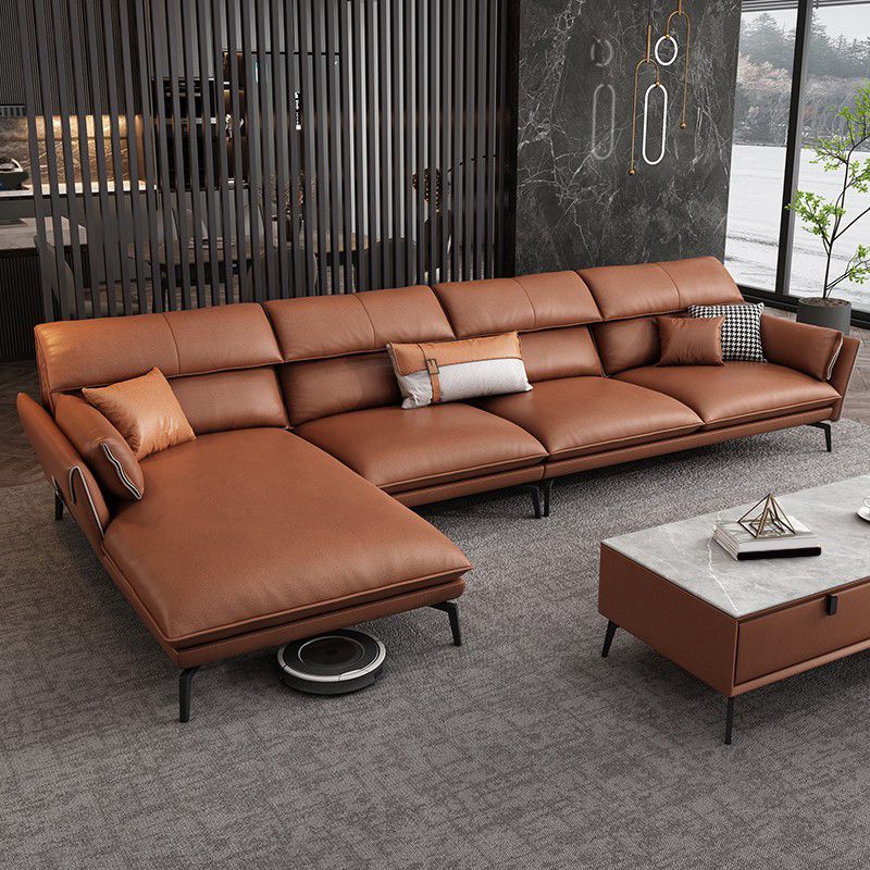 Vlek resistent modernisme sofa & chaise flared arm sectional
