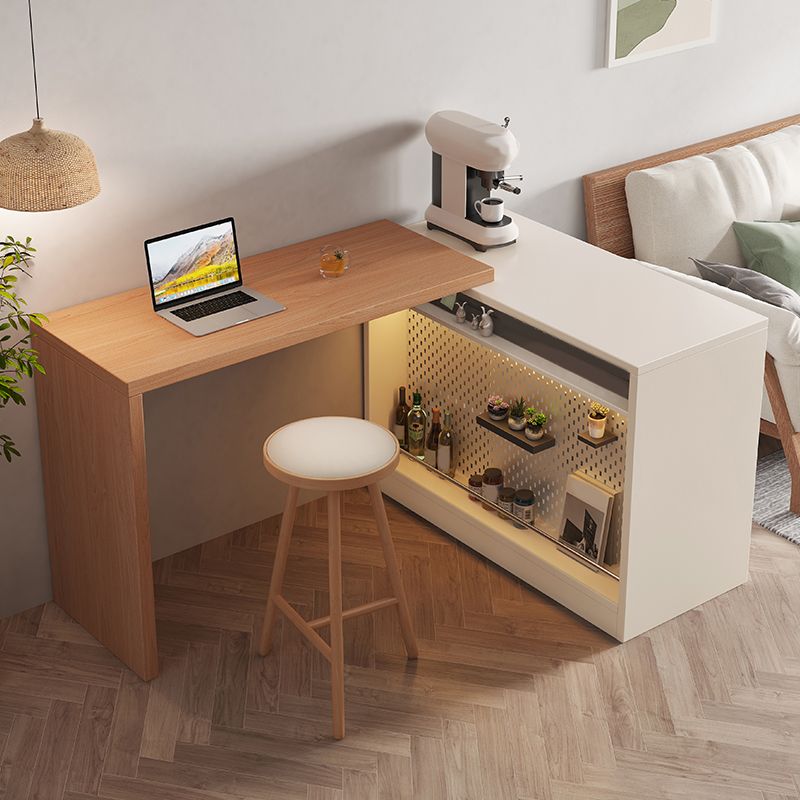 Tavolo da bancone moderno rettangolare in legno Set tavolo da bar da 2 pezzi per soggiorno