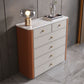 Commode contemporaine en pierre de 15,6 pouces de largeur avec 6 tiroirs