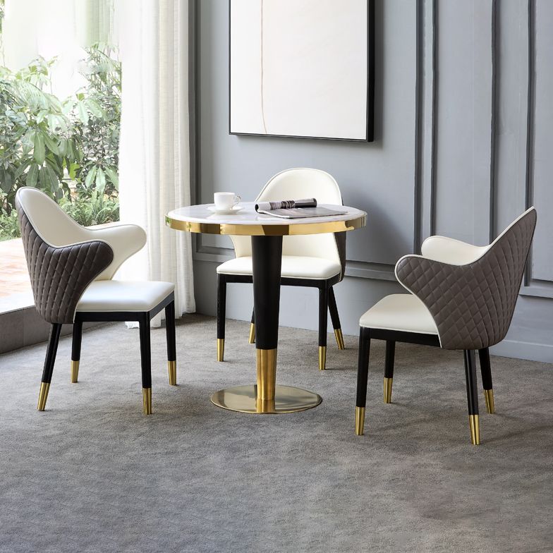 Glam Style Sintered Stone Dining Set 1/2/3/4/5 Pieces Dining Set for Dining Areas Clearhalo 'Dining Room Sets' 'Dining Tables & Seating' 'dining_room_set' 'furn' 'furn_dining_room_set' 'Furniture' 'furniture_dining_room_set' 'Kitchen & Dining Furniture' 1200x1200_67643fa1-60b8-4519-a3a0-1bfa130256fb