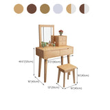 15,74 "breiter Waschtisch mit Schubladen Massivholz Make-up Eitelkeit mit Spiegel und Stuhl