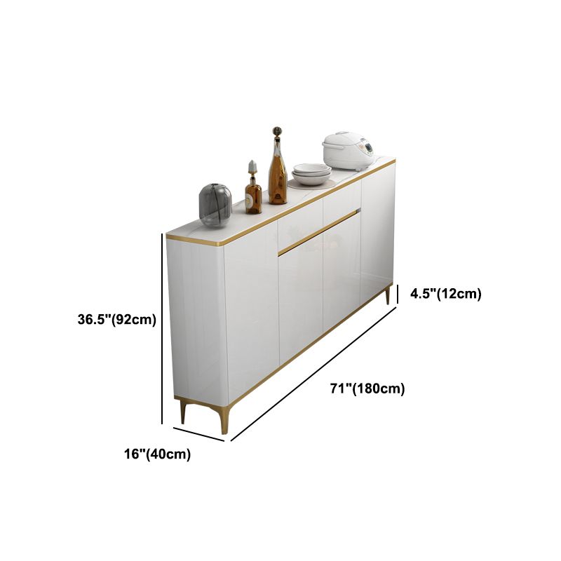 Glam Engineered Wood Sideboard Adjustable Shelves Dining Room Sideboard Clearhalo 'buffet_sideboard' 'Buffets & Sideboards' 'furn' 'furn_buffet_sideboard' 'Furniture' 'Kitchen & Dining Furniture' 1200x1200_676894f2-9b36-4ce5-bf8a-2fe9dc7c3096