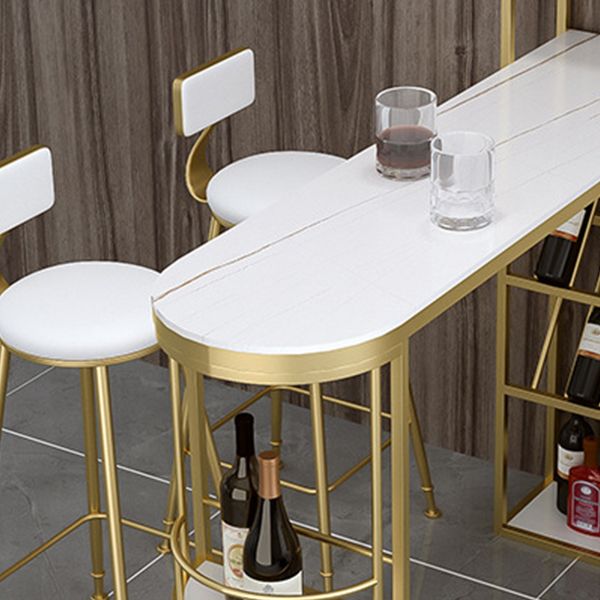 Contemporary Style 1/2/3 Pieces Bar Table Set Rectangle Bar Table with Metal Stools Clearhalo 'Bar Furniture' 'furn' 'furn_home_bar_bar_sets' 'Furniture' 'Home Bars & Bar Sets' 'home_bar_bar_sets' 'Kitchen & Dining Furniture' 1200x1200_6768b4ab-38ea-4f2f-93ac-1355e8c0863a