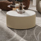 Round Slate Top Coffee Table Glam Drum Coffee Cocktail Table