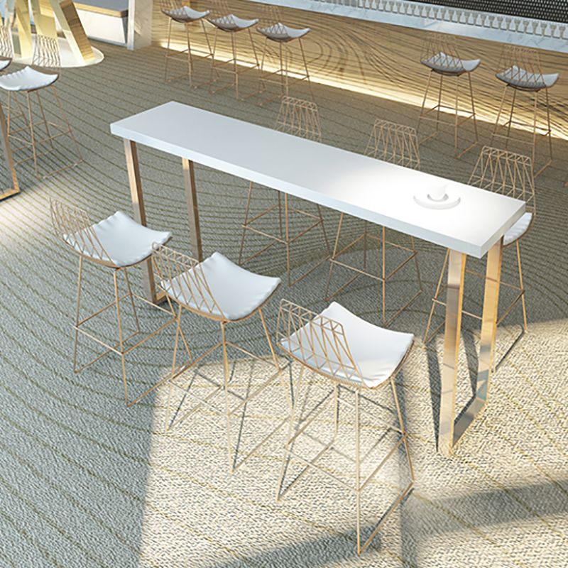 Pine Wood Bar Dining Table Glam Rectangle Bar Table with Double Pedestal for Dining Room Clearhalo 'Bar Furniture' 'Bar Tables' 'bar_tables' 'furn' 'furn_bar_tables' 'Furniture' 'furniture_bar_tables' 'Kitchen & Dining Furniture' 1200x1200_676e9012-c6aa-41b5-a1ab-2bf38c478f50