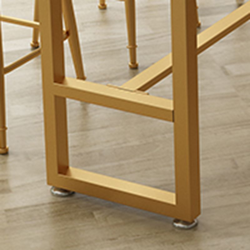 Solid Wood Bar Table Gold and Metal Base Bar Table for Kitchen Living Room Clearhalo 'Bar Furniture' 'Bar Tables' 'bar_tables' 'furn' 'furn_bar_tables' 'Furniture' 'Kitchen & Dining Furniture' 1200x1200_677034d1-b063-4fc0-b528-cc788b213093