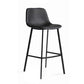 Modern Armless Bar Stool PU Leather Low Back Stools with Metal Frame