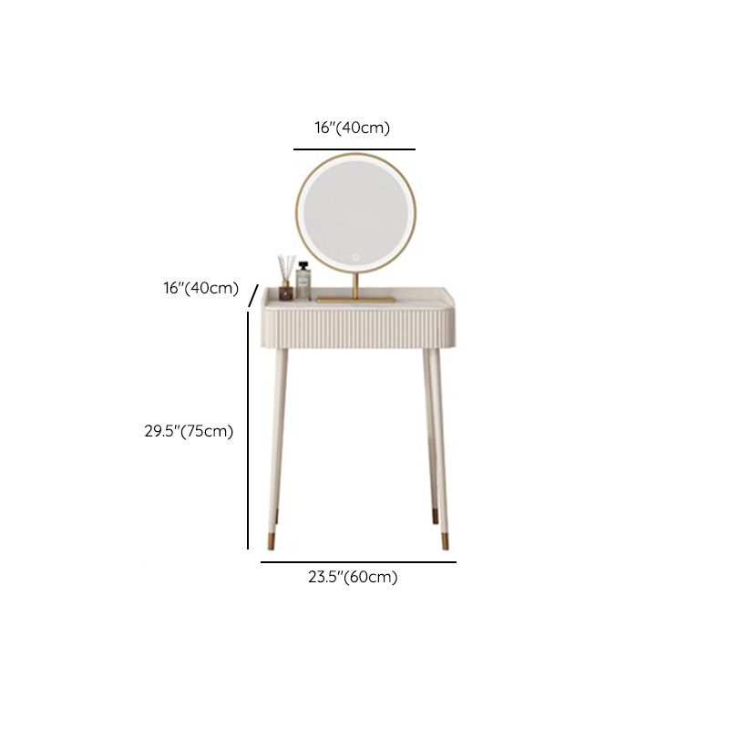 Tavolo da vanità in ardesia sgabello set da vanità bianco con specchio delle luci