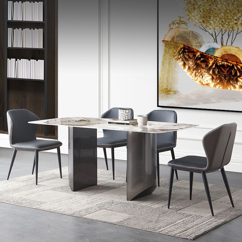 Modern Sintered Stone Top Dining Set Rectangle 1/2/5/7 Pieces Dining Area Table Set Clearhalo 'Dining Room Sets' 'Dining Tables & Seating' 'dining_room_set' 'furn' 'furn_dining_room_set' 'Furniture' 'furniture_dining_room_set' 'Kitchen & Dining Furniture' 1200x1200_67745bae-6d6c-4738-967b-a58b4ae52757